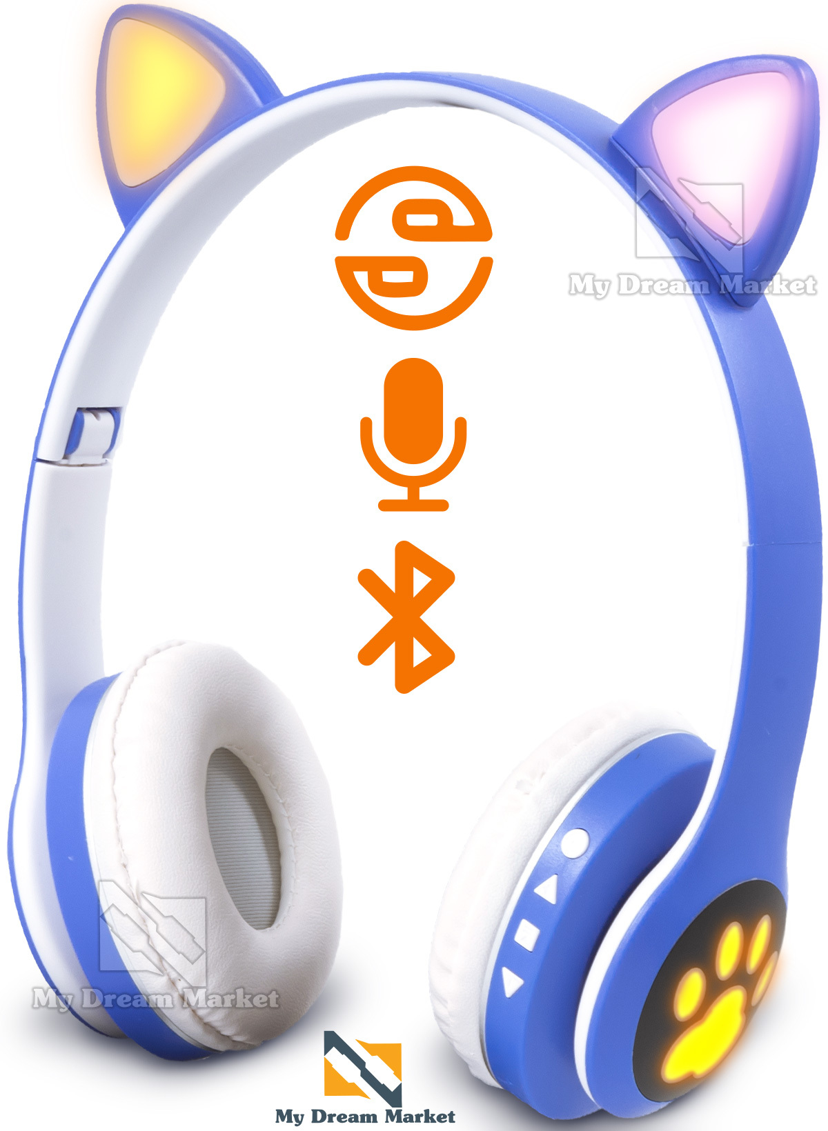 

Беспроводные наушники Wireless Cat VZV-23М СИНИЕ с подсветкой детские Bluetooth AUX кошачьи ушки Регулируемый размер