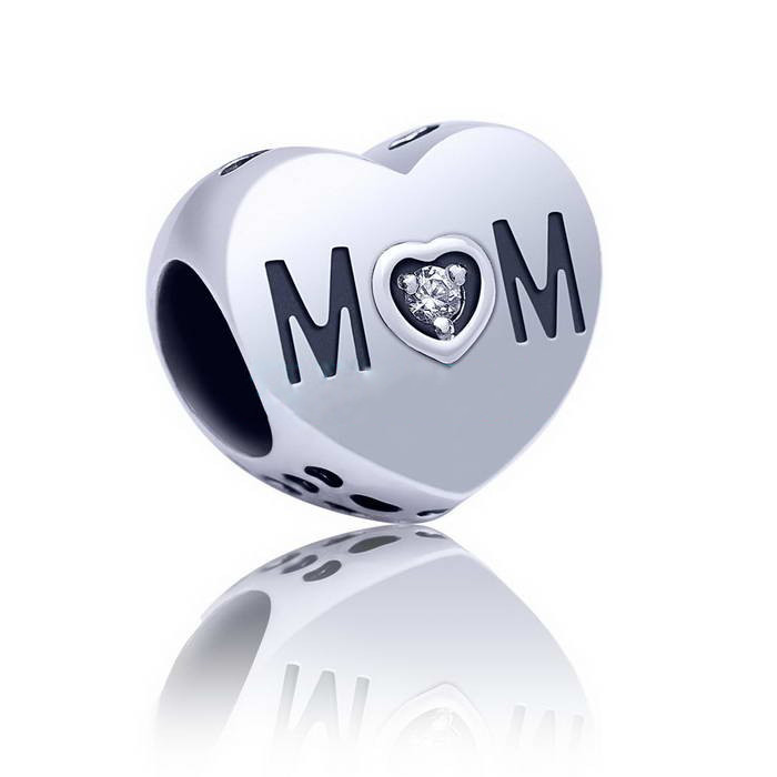 

Серебряный шарм на браслет Сердце MOM 74483б Aurora
