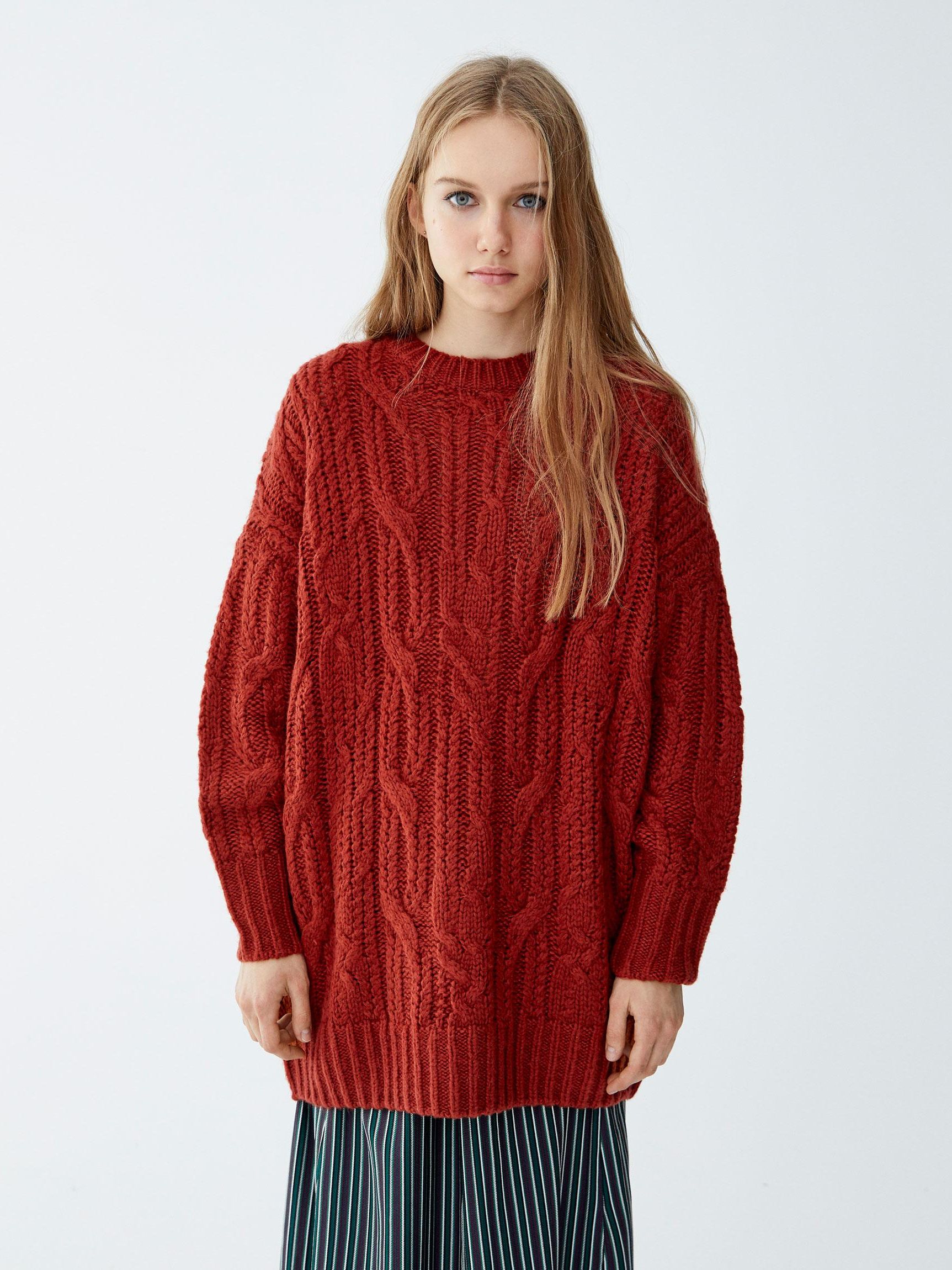 Акція на Джемпер Pull & Bear XAZ225031KZJT S Цегляний від Rozetka