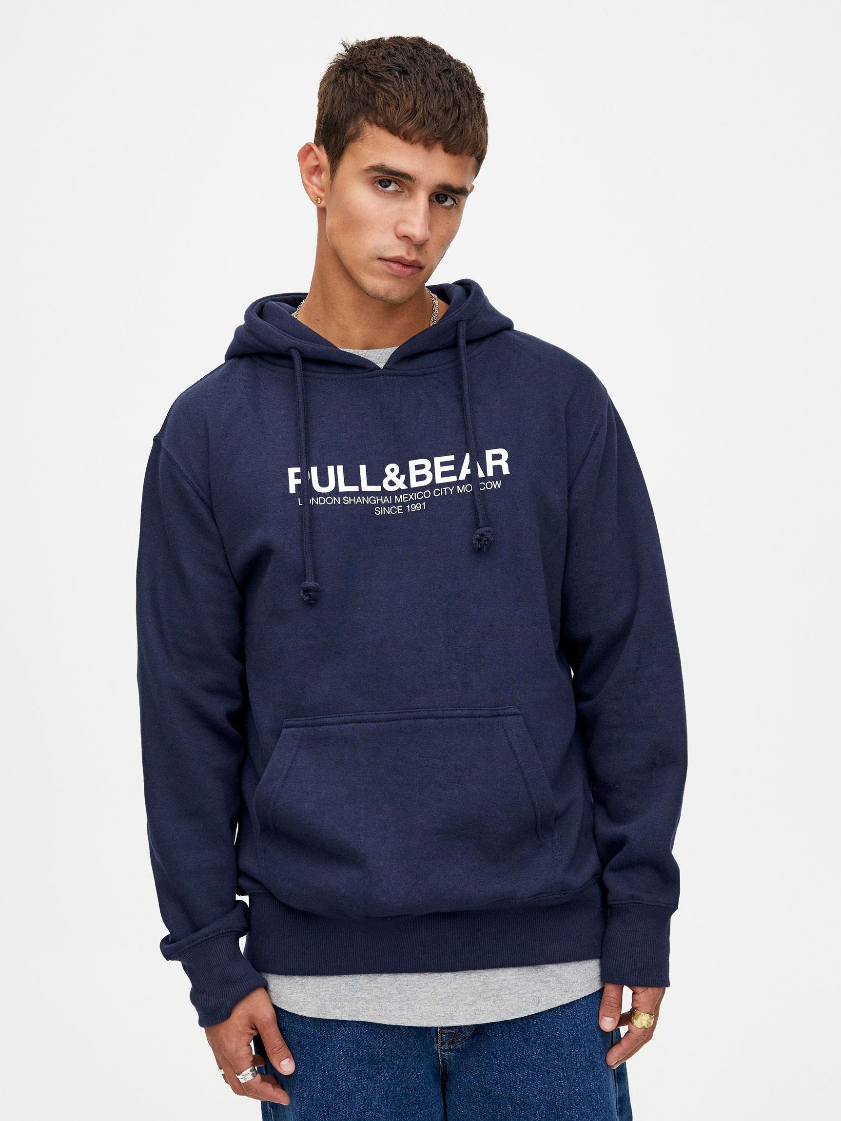 

Худи Pull & Bear XAZ239858BCQR XL Темно-синее