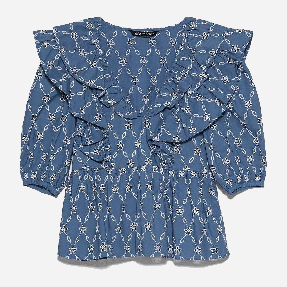 

Блузка Zara XAZ263872QSMQ XS Синяя