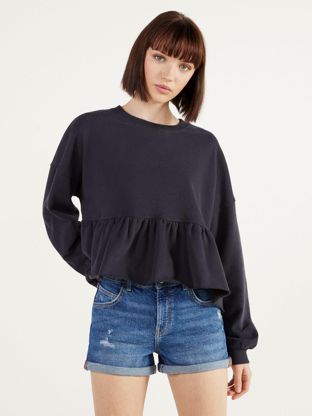 

Свитшот Bershka XAZ266520BDYJ  Темно-серый, Свитшот Bershka XAZ266520BDYJ XS Темно-серый