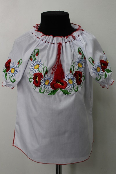 

Вишиванка для дівчинки Veronika Ромашка мак короткий рукав Блузка, Вышивка, 134
