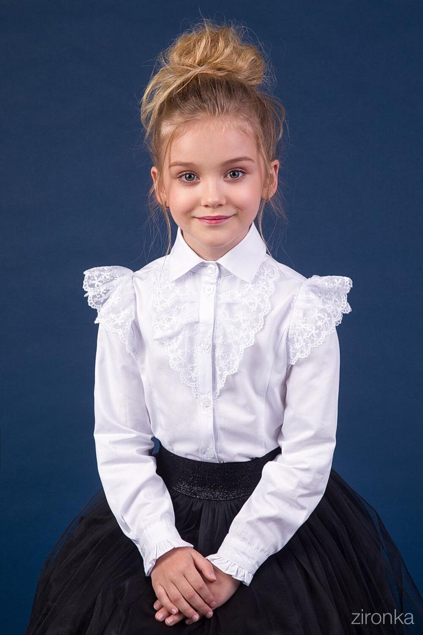 

Шкільна блузка для дівчинки Zironka 9045-1 білий 140