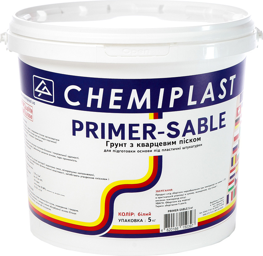 

Грунтовка кварцевая глубокопроникающая CHEMIPLAST "PRIMER-SABLE" 5 кг белая (4820166150397-mg)