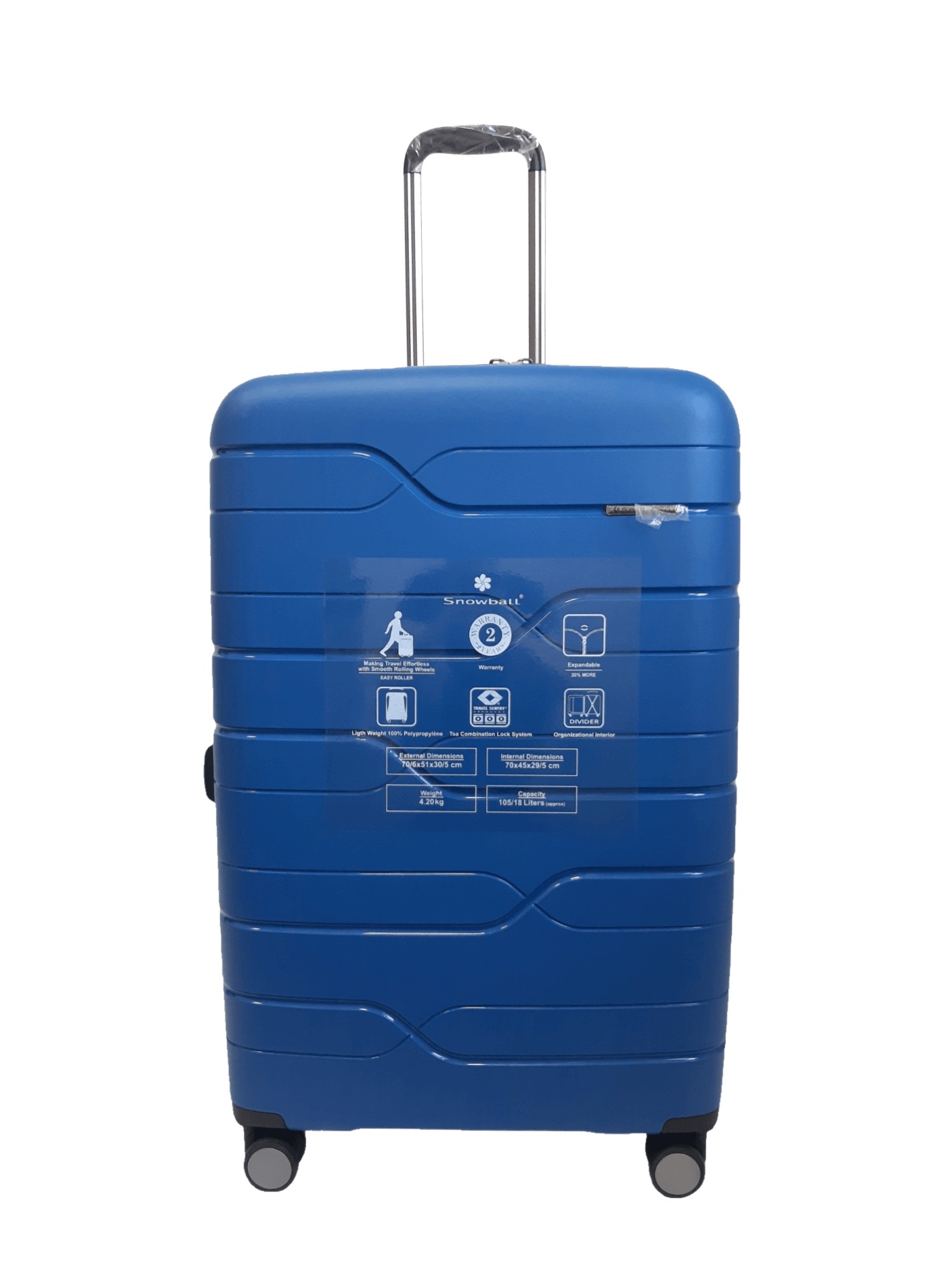 

Чемодан SNOWBALL 96103 L большой cиний
