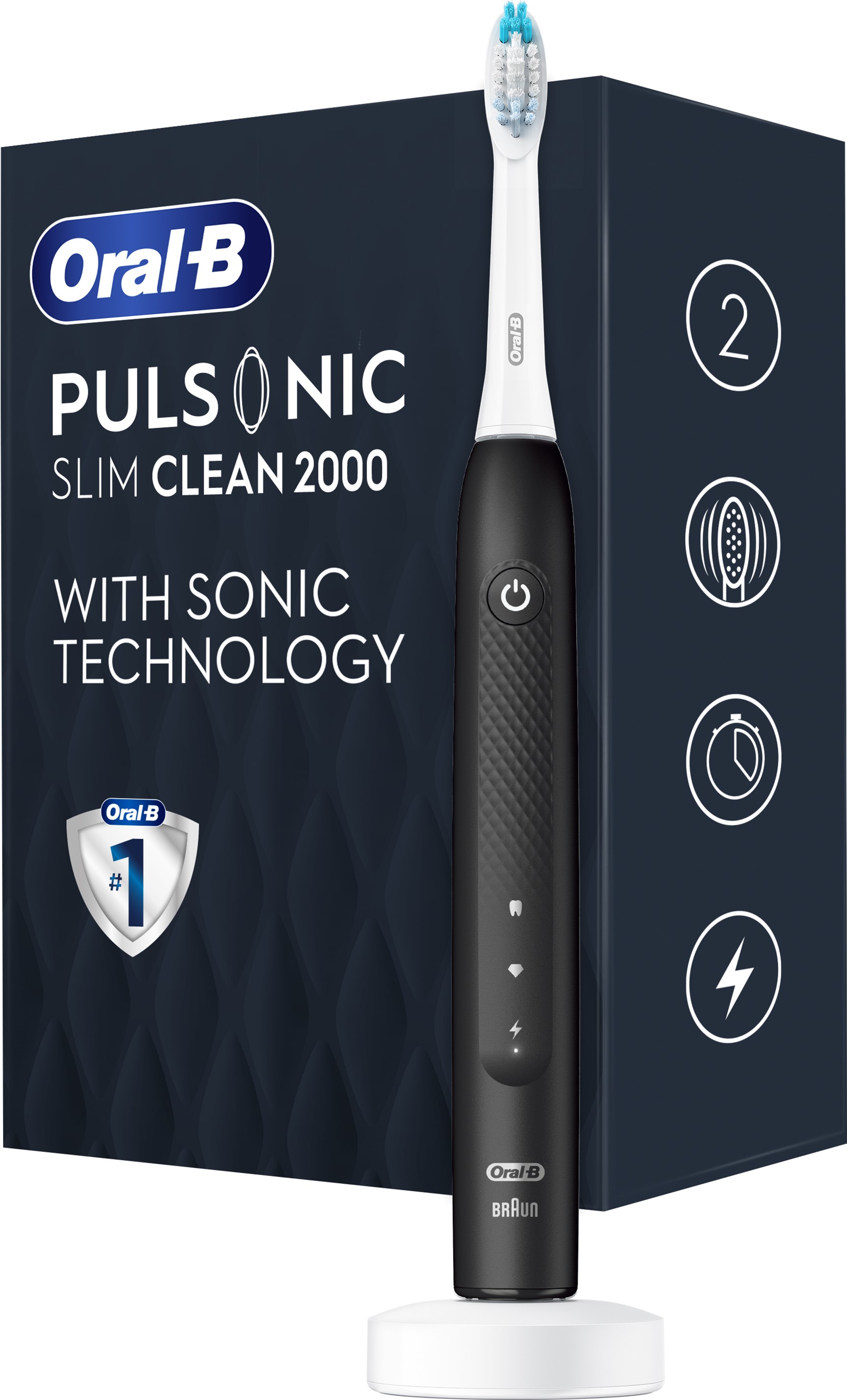 

Электрическая зубная щетка ORAL-B BRAUN Pulsonic Slim Clean 2000 Черная