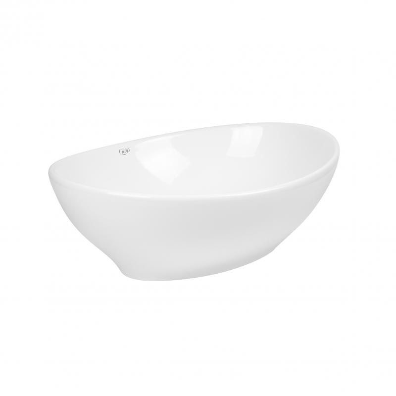 

Qtap Dove раковина накладная овальная с донным клапаном 410x335x145mm WHITE