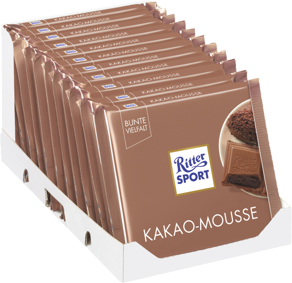 Акція на Упаковка молочного шоколада Ritter Sport с начинкой какао-мусс 11 шт х 100 г (4000417294609) від Rozetka UA