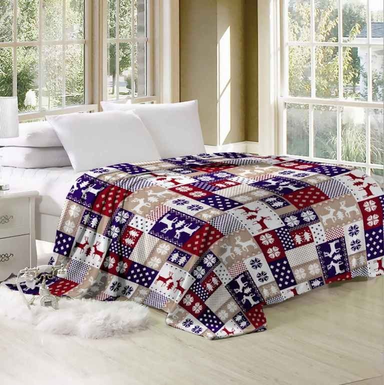 

Плед-покрывало велсофт "Новогодние олени" CottonTwill 200х220 см (СТП041-4)