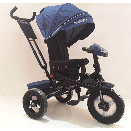 

Велосипед з посиленою ручкою TURBOTRIKE M4060 Синій льон