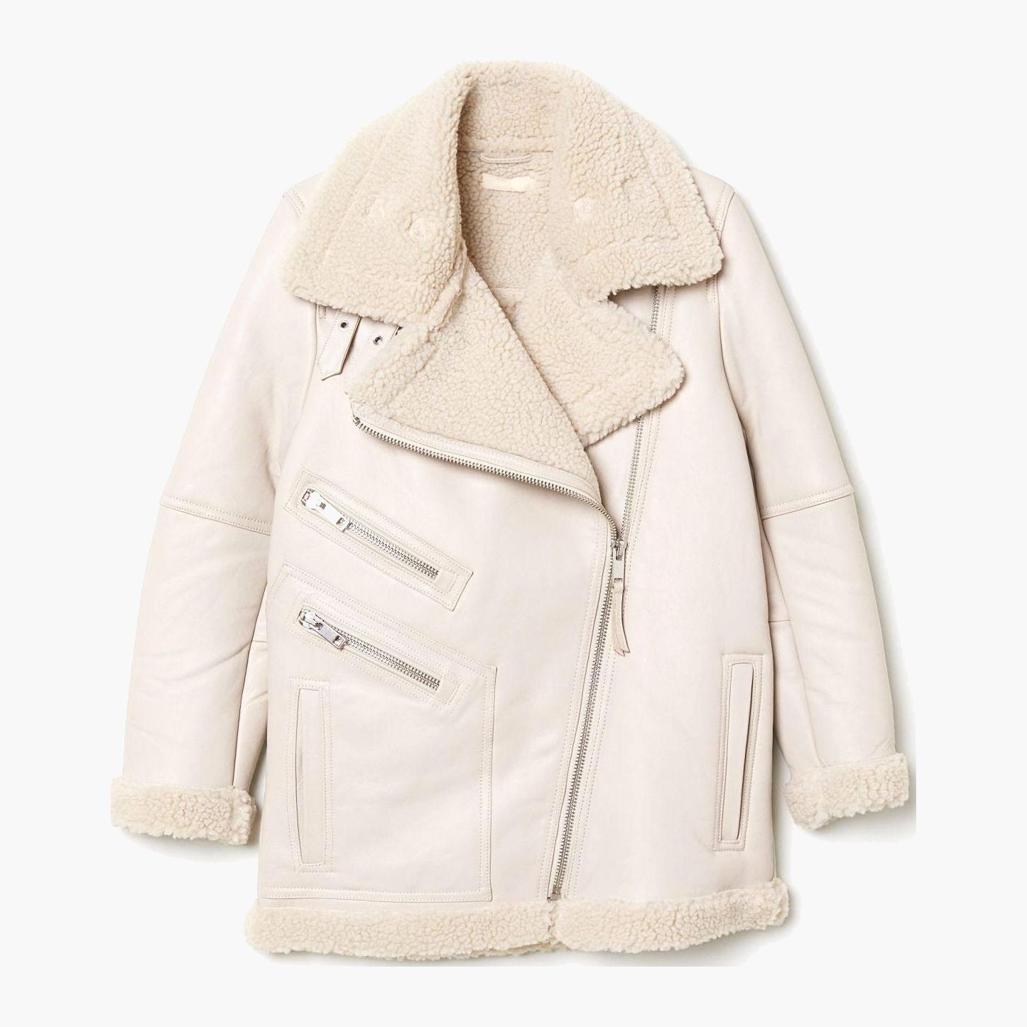 

Дубленка H&M XAZ145077TRHV 42 Молочная