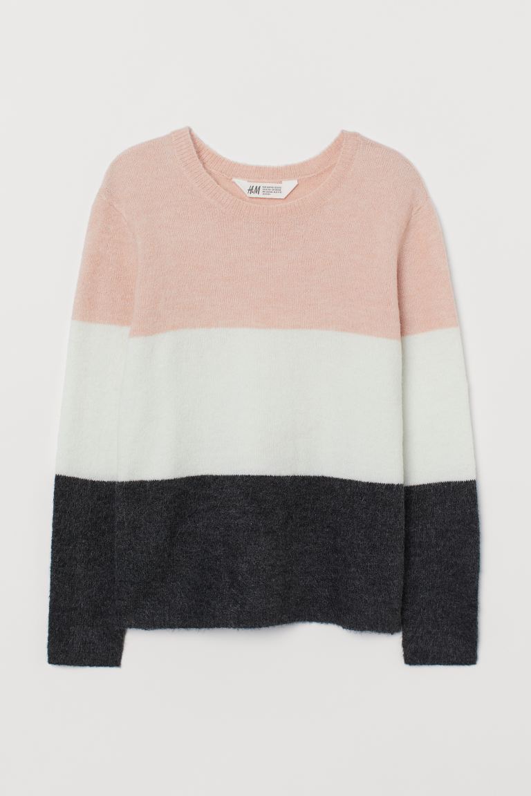 

Вязаный джемпер H&M 134/140 Пудрово-розовый/Черный