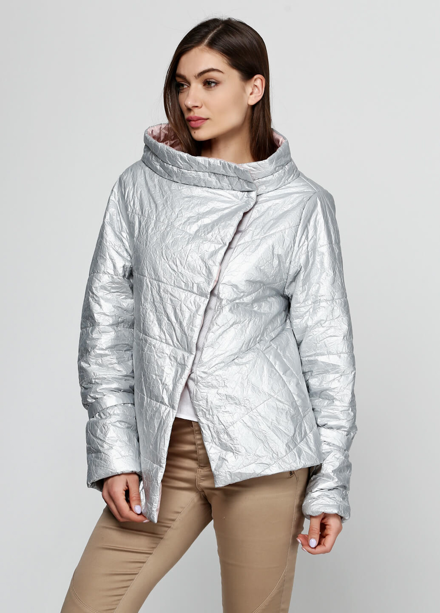 

Куртка Alberto Bini 38 Розовый с серебристым (5009-2)