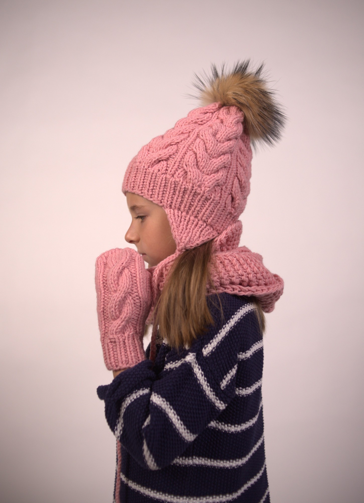 

Детский зимний комплект Hats_with_love 54 Розовый