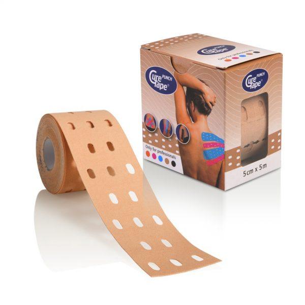 

Кинезио тейп CureTape PUNCH 5см х 5м телесный