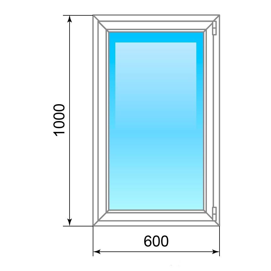 

Окно металлопластиковое Steko S300 (58 мм) 600x1000 мм глухое однокамерное (S300.60.100.1.24)