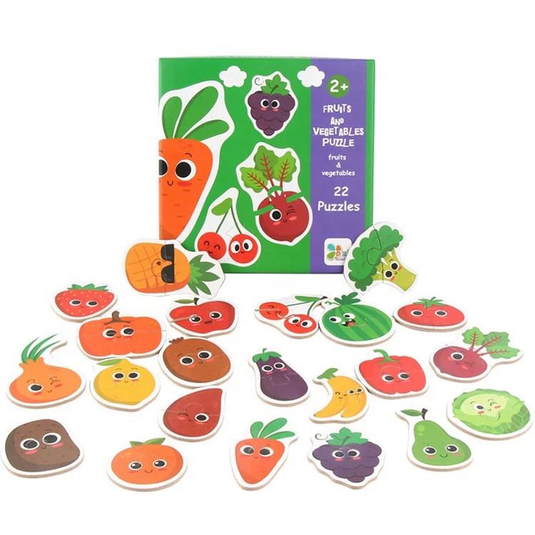 

Деревянные пазлы для малышей овощи и фрукты Dolai Toys