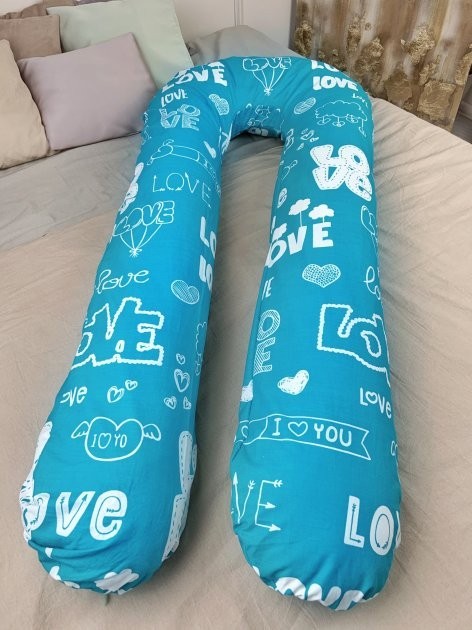 

Подушка для беременных и кормления с наволочкой Хлопок XL 120х75см Love (19)