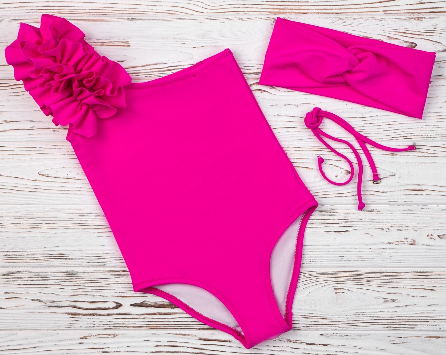 

Цельный купальник BabyLadySwim K2N004 72 см Малиновый на одно плечо