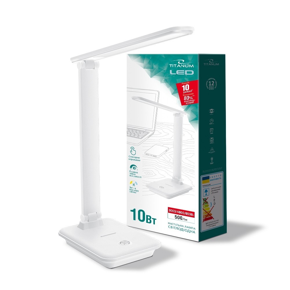

LED лампа настольная TITANUM 10W 3000-6500K белая