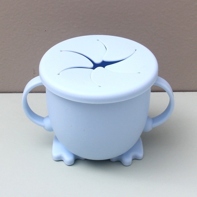 

Силиконовая сложная детская чашка для кормления Light blue
