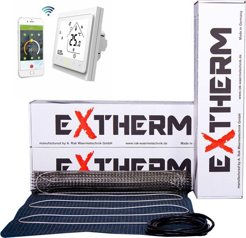 

Теплый пол Extherm ETL-400-200 /4м2/ с сенсорным WiFi терморегулятором Castle twe 002