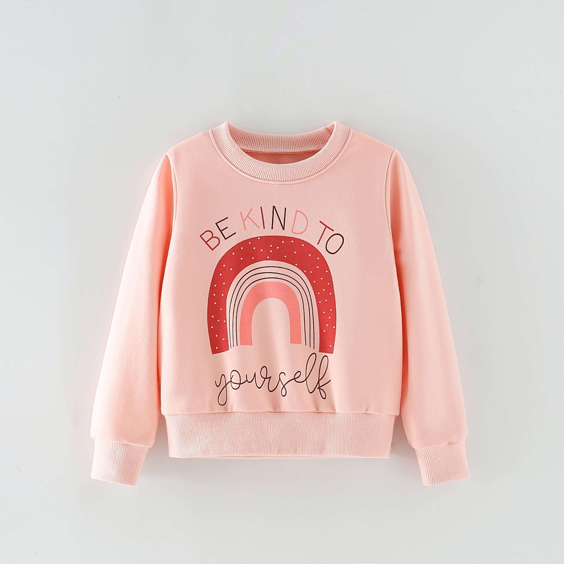 

Свитшот для девочки с рисунком радуга розовый Be kind Berni Kids (100) Розовый