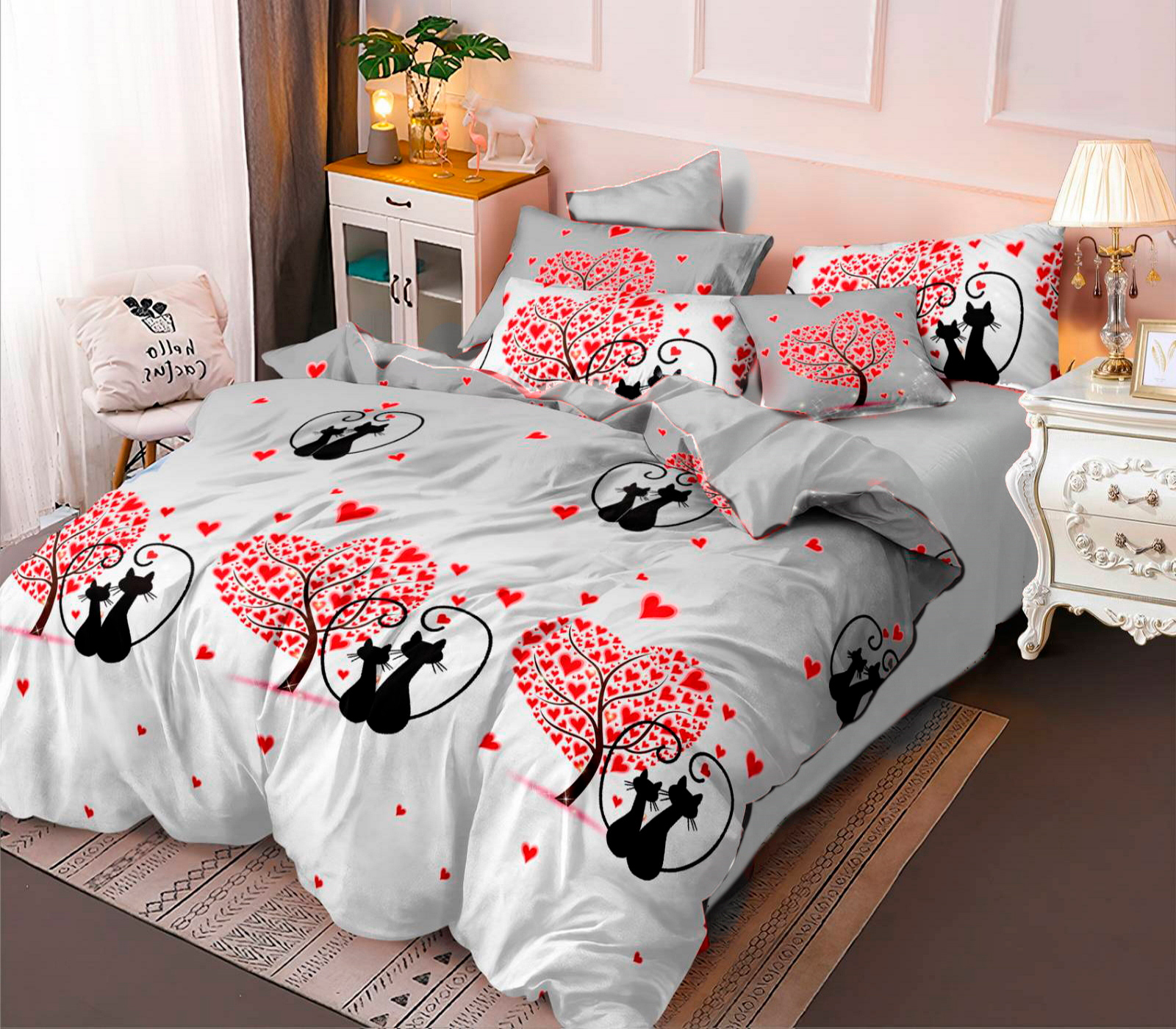 

Простынь MirSon Бязь Premium 17-0441 Cat love 150 x 220 см