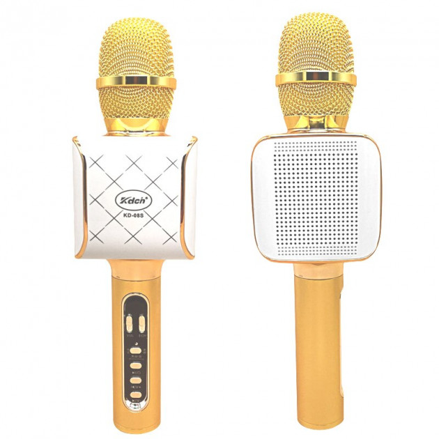

Беспроводной караоке Bluetooth микрофон KDCH KD-08S Золото + подарочный чехол