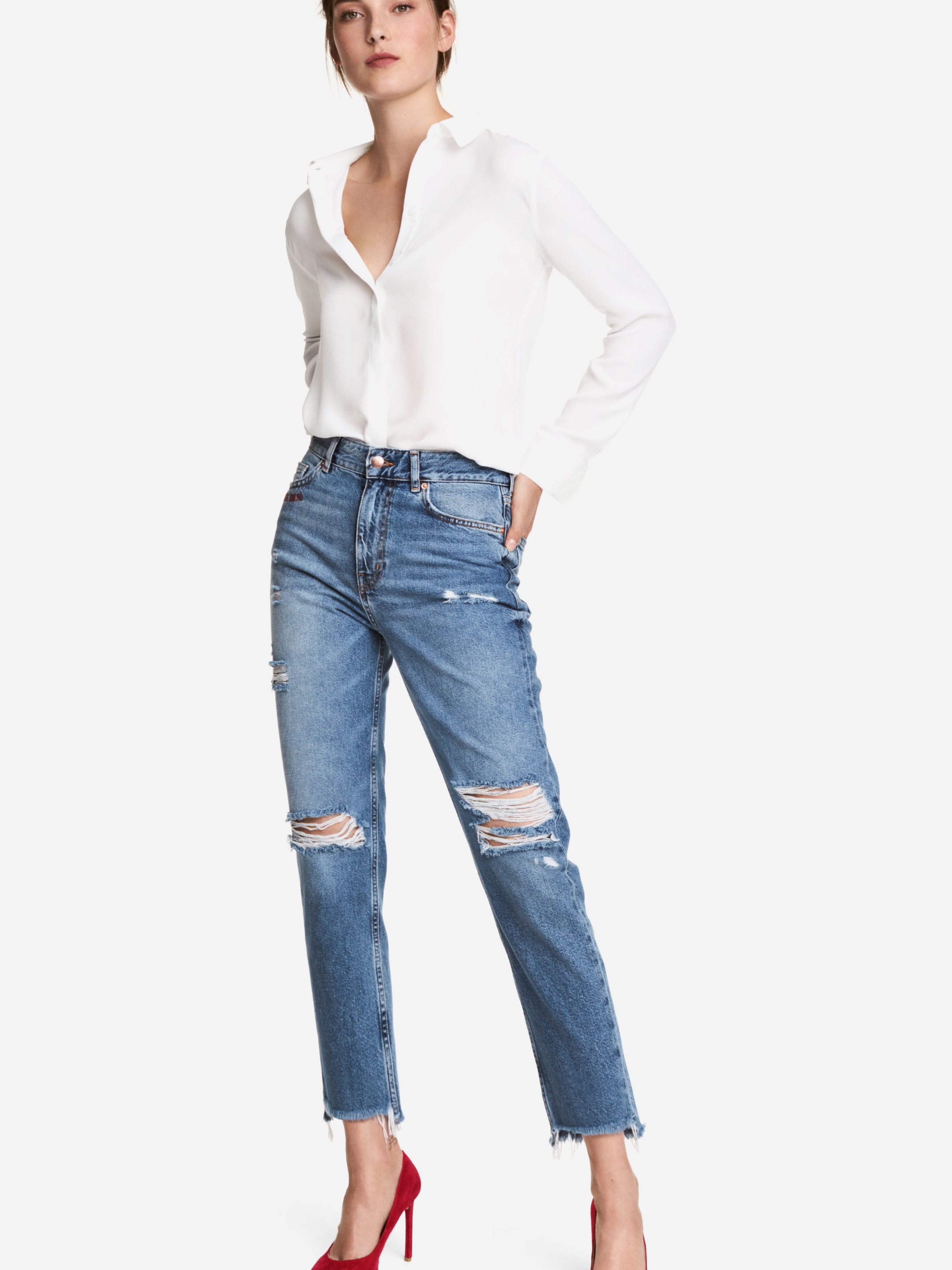 

Джинсы H&M XAZ099788AIOX  Светло-синие, Джинсы H&M XAZ099788AIOX 38 Светло-синие