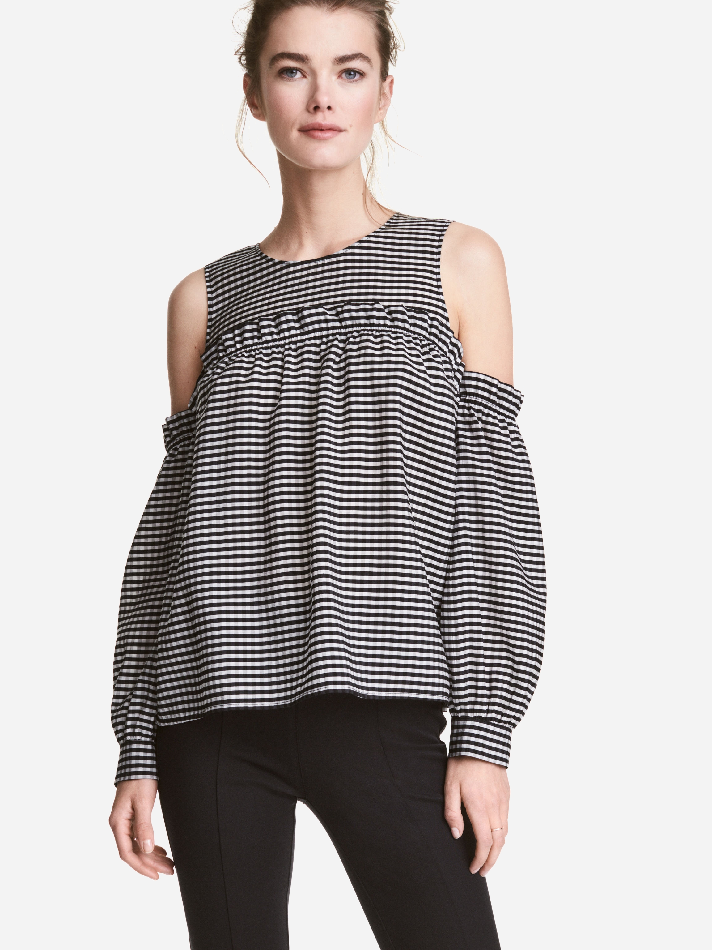 

Блузка H&M XAZ050728CSTV  Белая с черным, Блузка H&M XAZ050728CSTV 42 Белая с черным