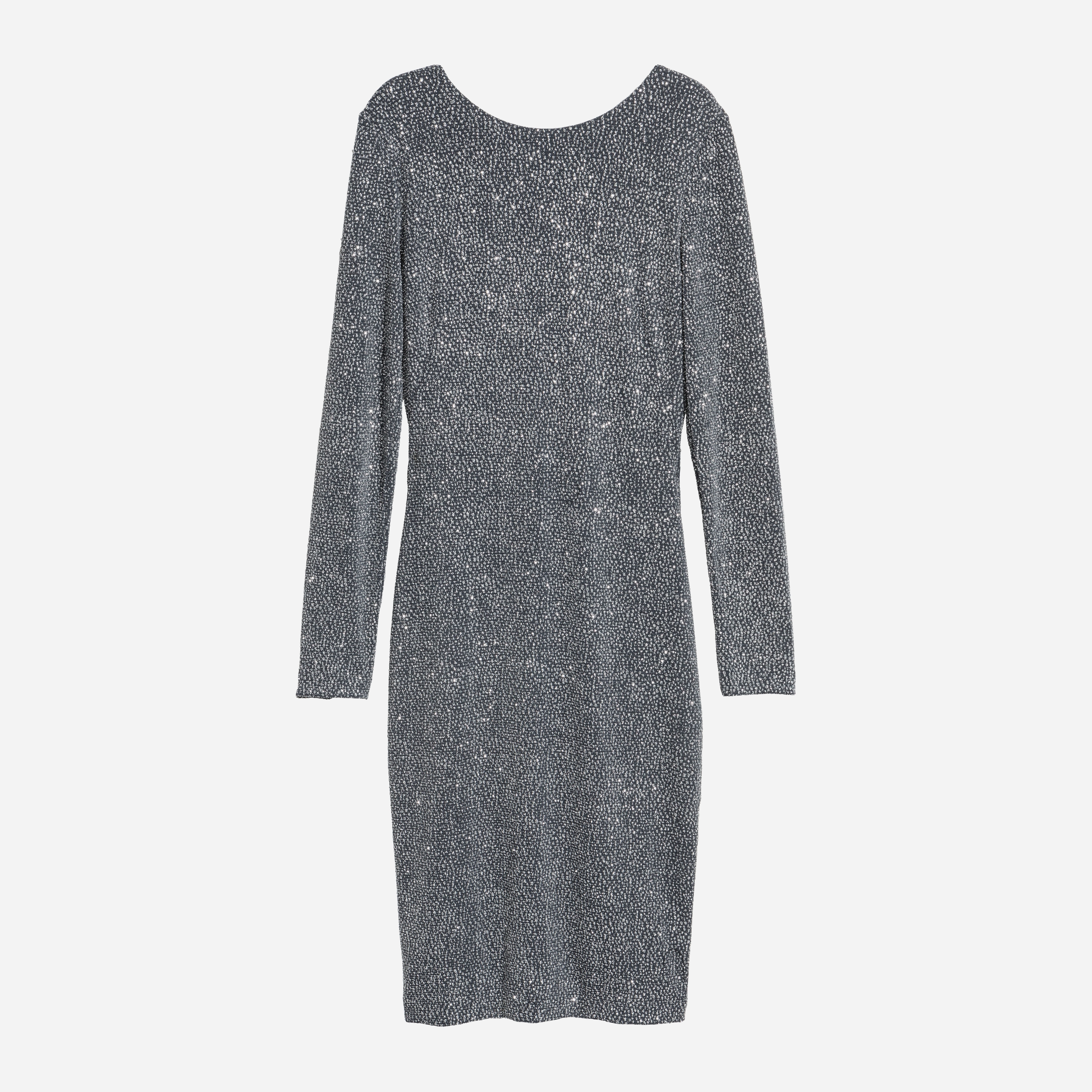 

Платье H&M XAZ128438KTGZ 36 Серое с серебристым