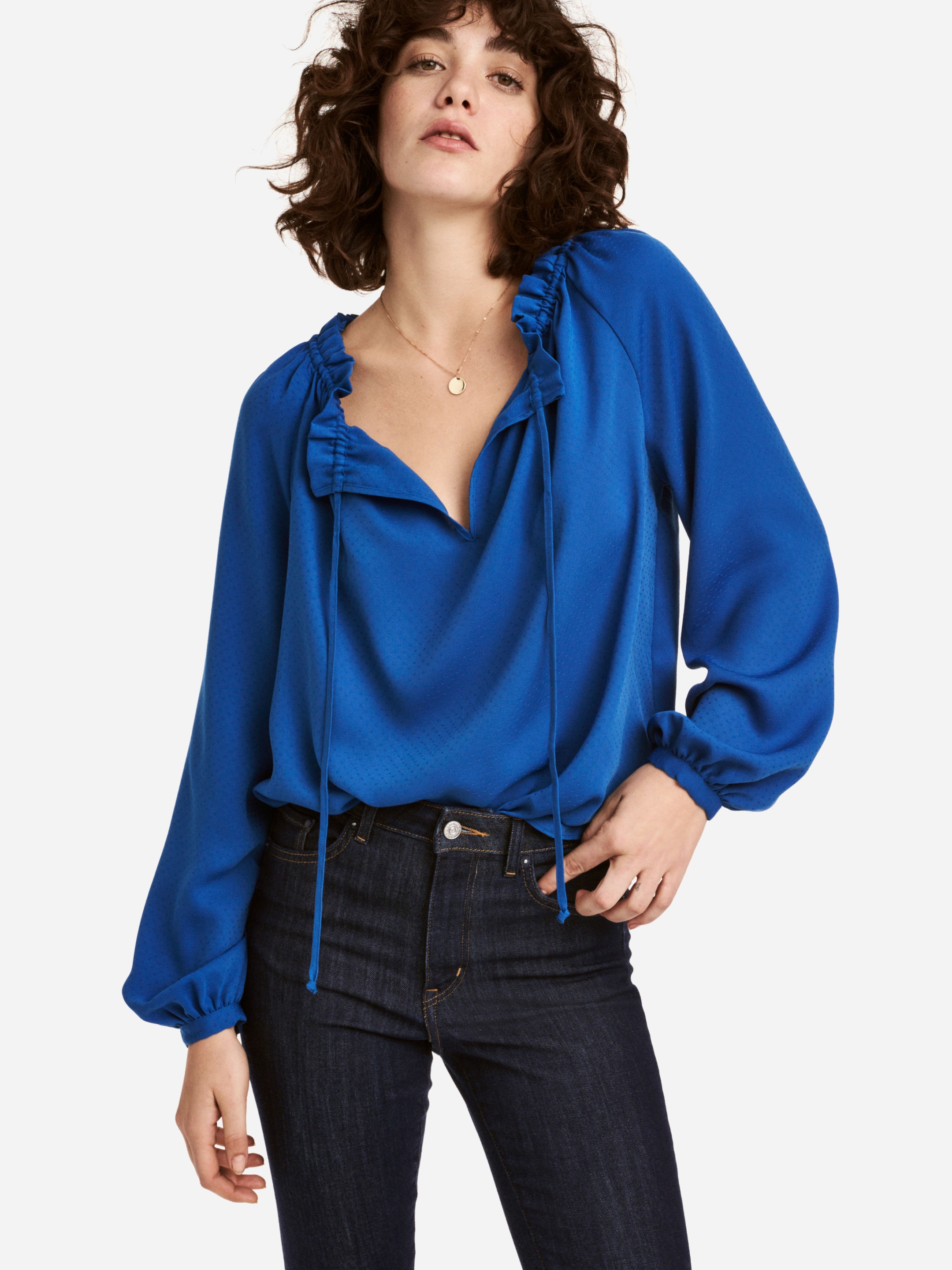 

Блузка H&M XAZ075587WWZC  Синяя, Блузка H&M XAZ075587WWZC 38 Синяя