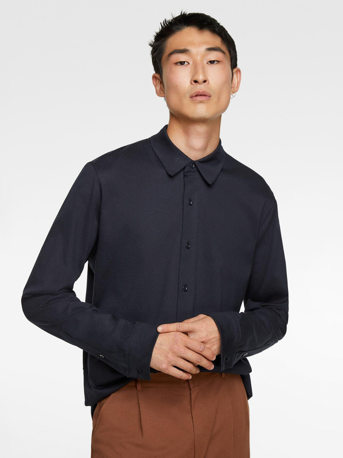 

Рубашка Zara XAZ239982GDNI L Темно-синяя