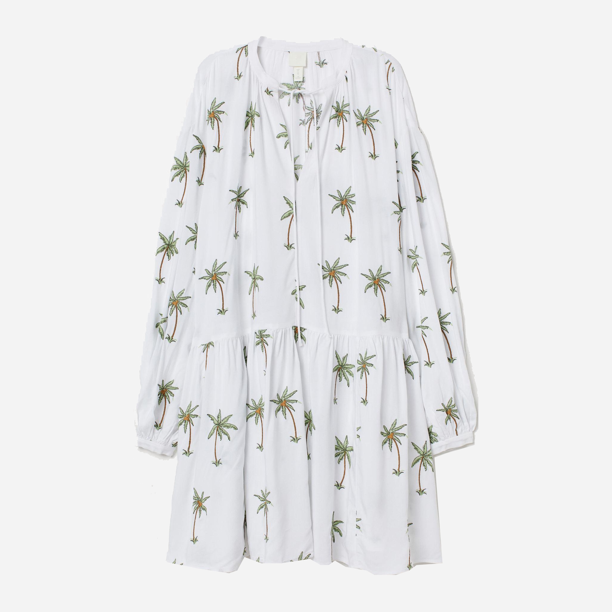 

Платье H&M XAZ182990MNEW 36 Белое с зеленым