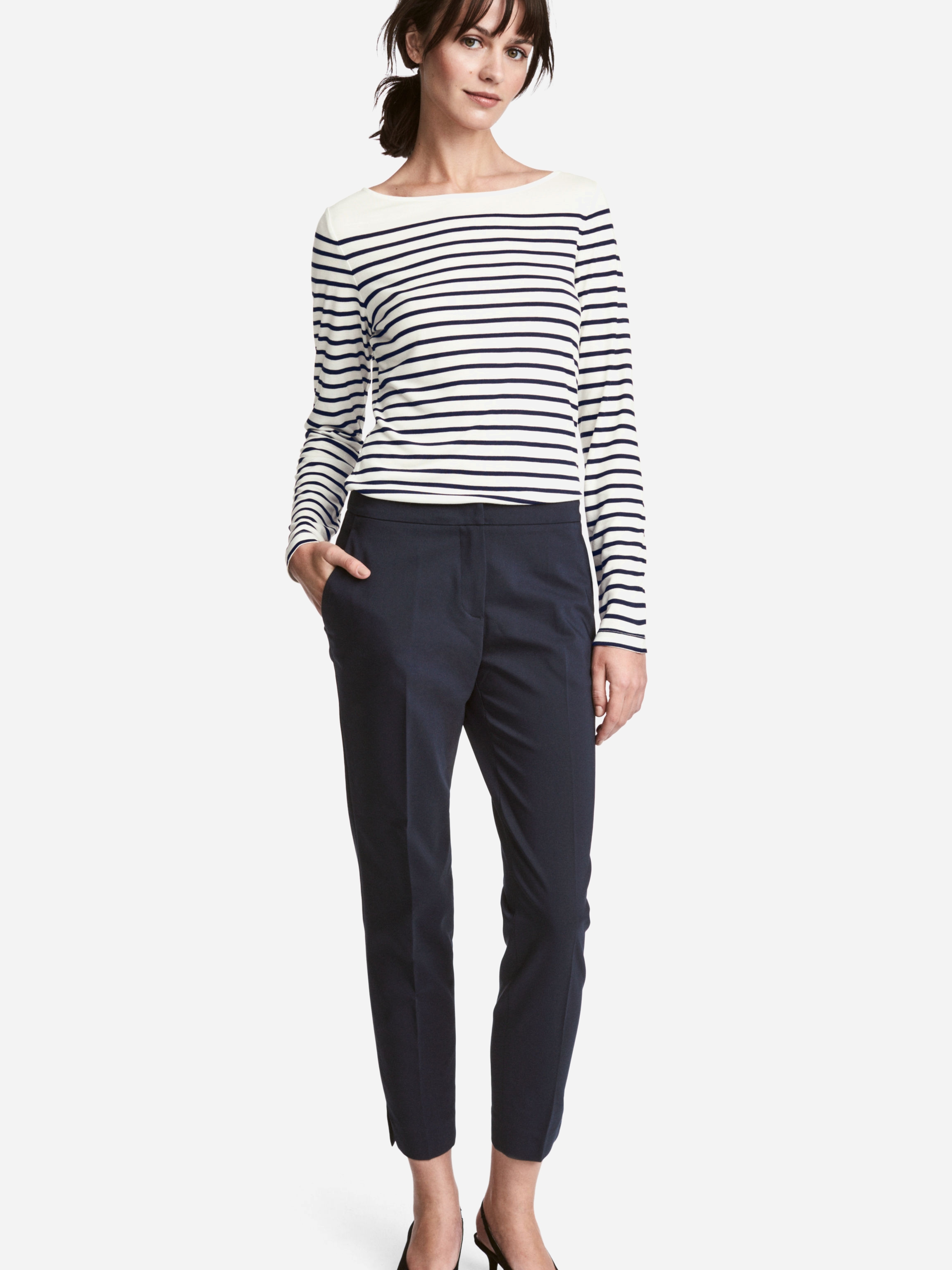 

Брюки H&M XAZ046740FQDQ 36 Темно-синие