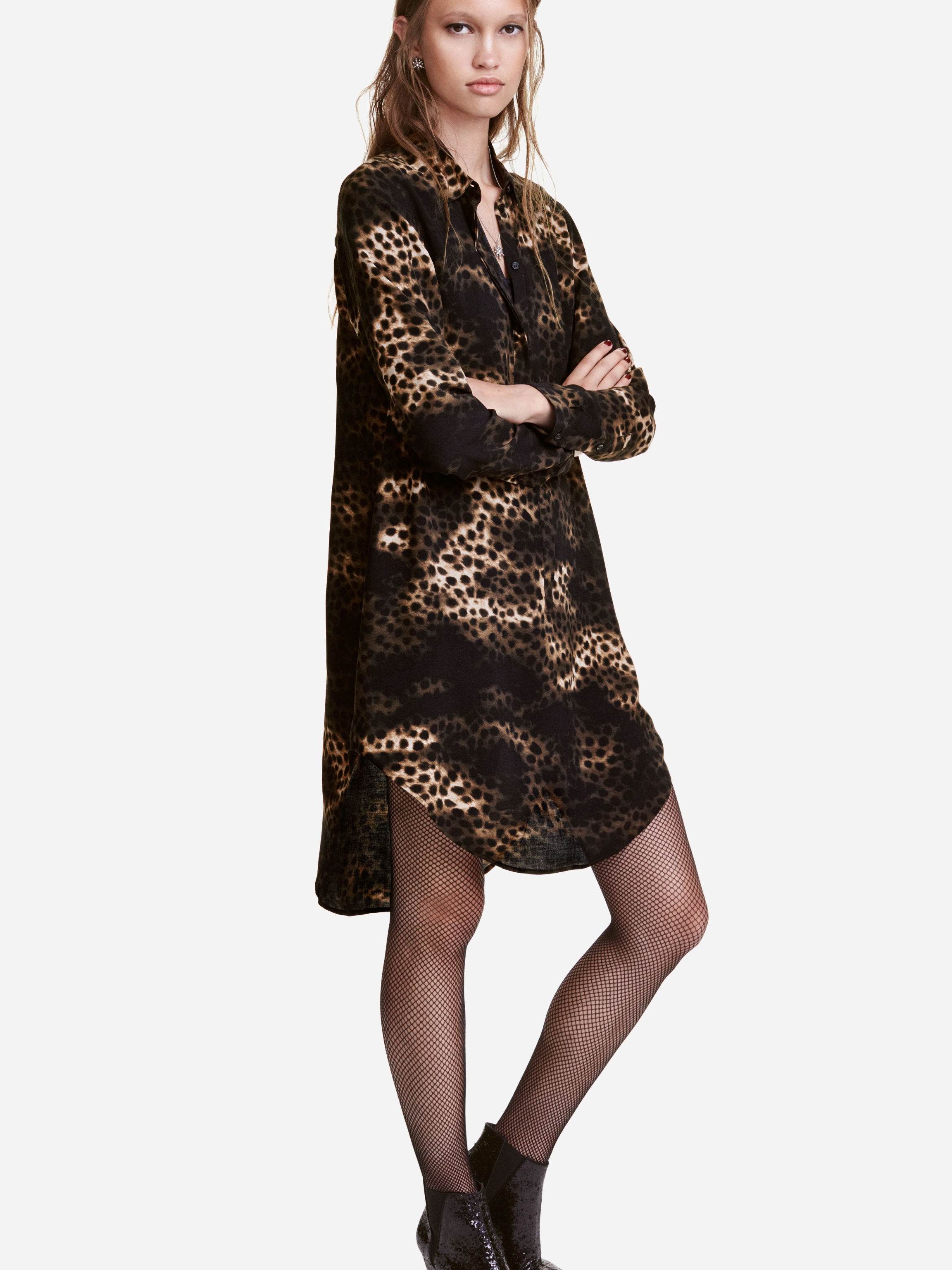 

Платье H&M XAZ041361WVOX 34 Леопардовое с черным