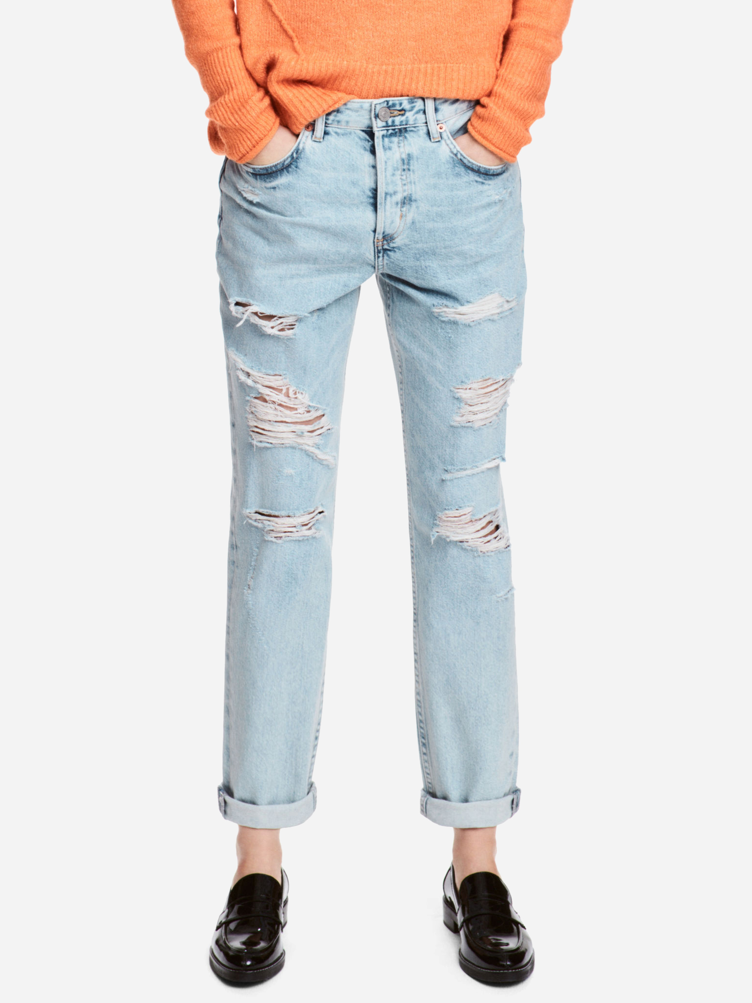 

Джинсы H&M 4003195-ACWM 36/34 Светло-голубые