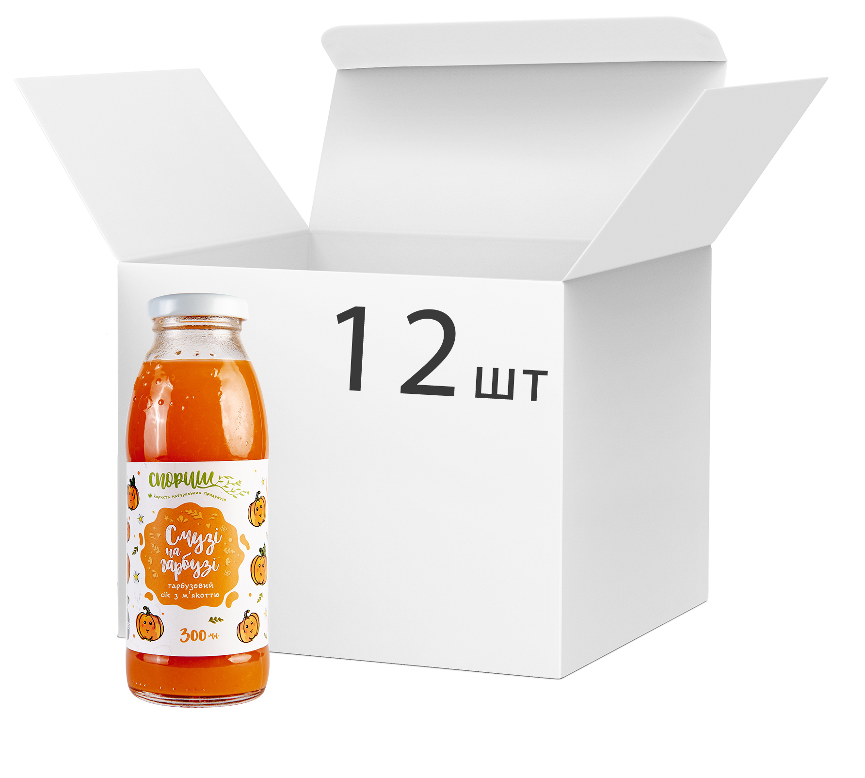 Акция на Упаковка сока тыквенно-грушевого Спориш Смузи на тыкве с мякотью и сахаром пастеризованного 300 мл х 12 шт (4820216570298) от Rozetka UA
