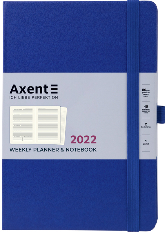 

Еженедельник Axent 2022 Prime Strong 145 х 210 96 листов линия/клетка в твердой обложке Синий (8507-22-38-A)