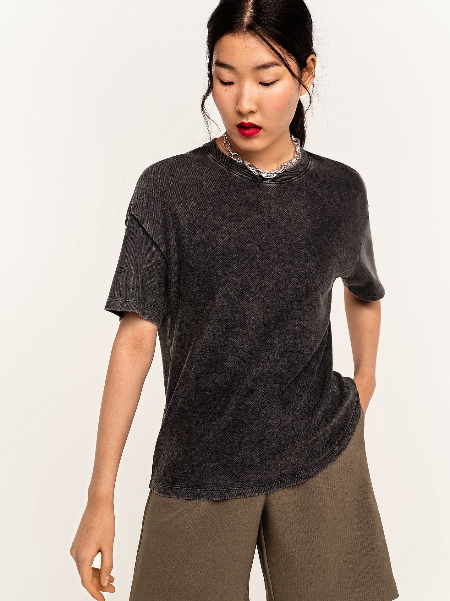 

Футболка Befree 2121117432_39 S Темно-серая меланж