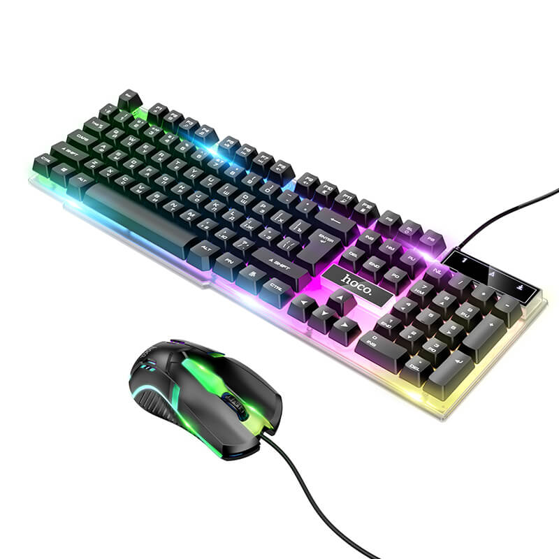 

Игровой набор Gaming Combo 2-in-1 Клавиатура+мышь HOCO Terrific glowing RGB GM11 Черный