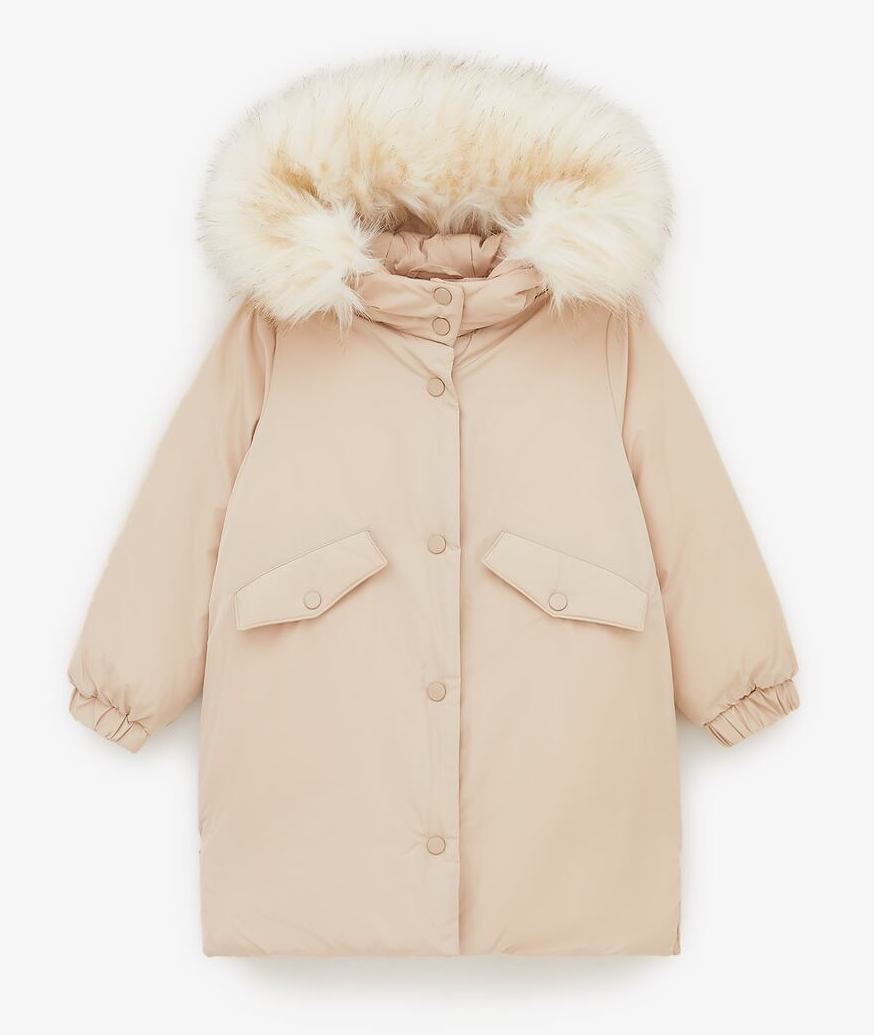 

Зимняя куртка для девочки Zara 128 размер бежевая 4341719