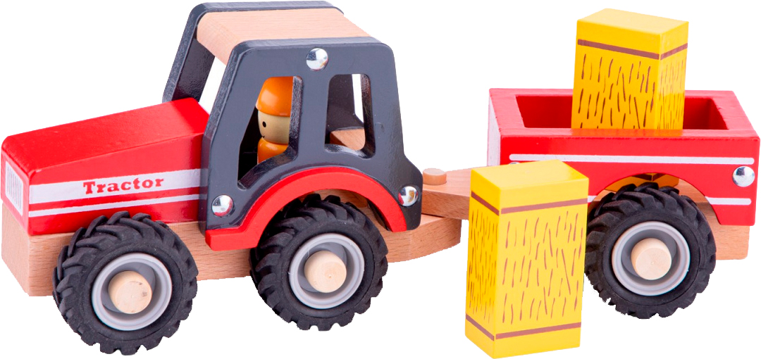 

Игровой набор New Classic Toys Трактор с прицепом и двумя стогами сена (8718446119430)
