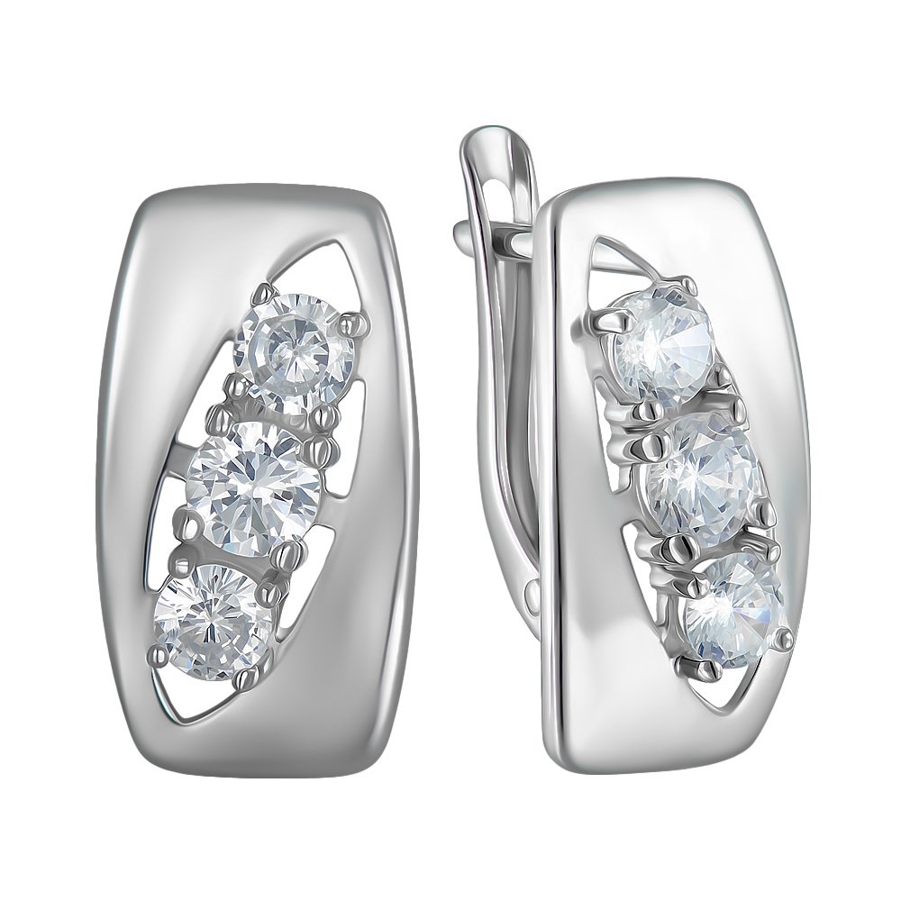 

Серебряные серьги с фианитами 000150796