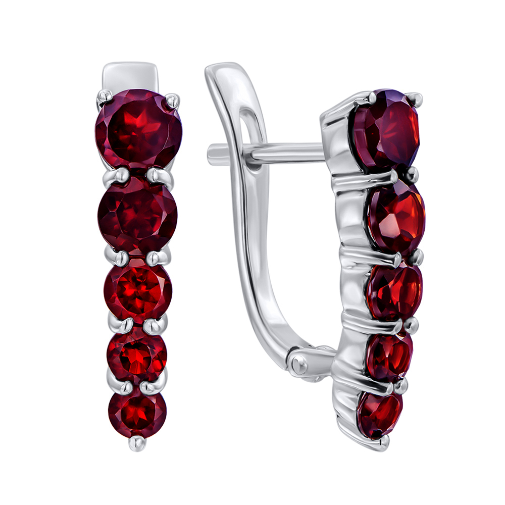 

Серебряные серьги с гранатами 000137253