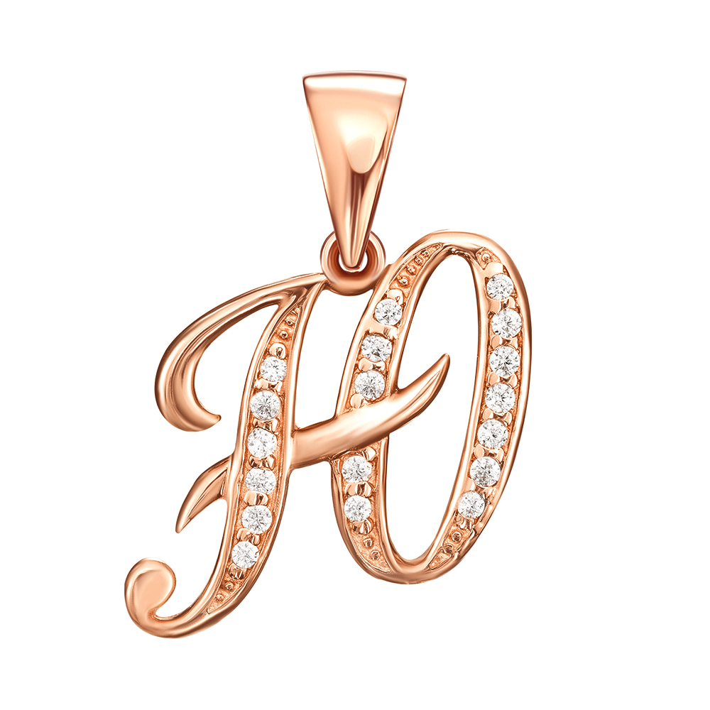 

Подвеска из красного золота Буква Ю с фианитами 000122670