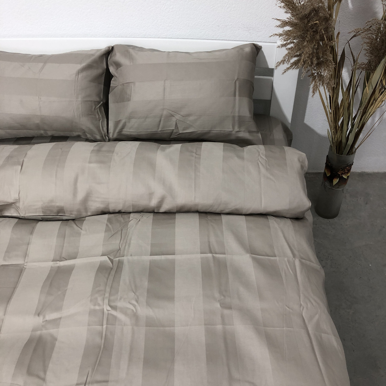 

Постельное белье евро Woodbury's страйп-сатин Beige 5 200чх220 бежевый