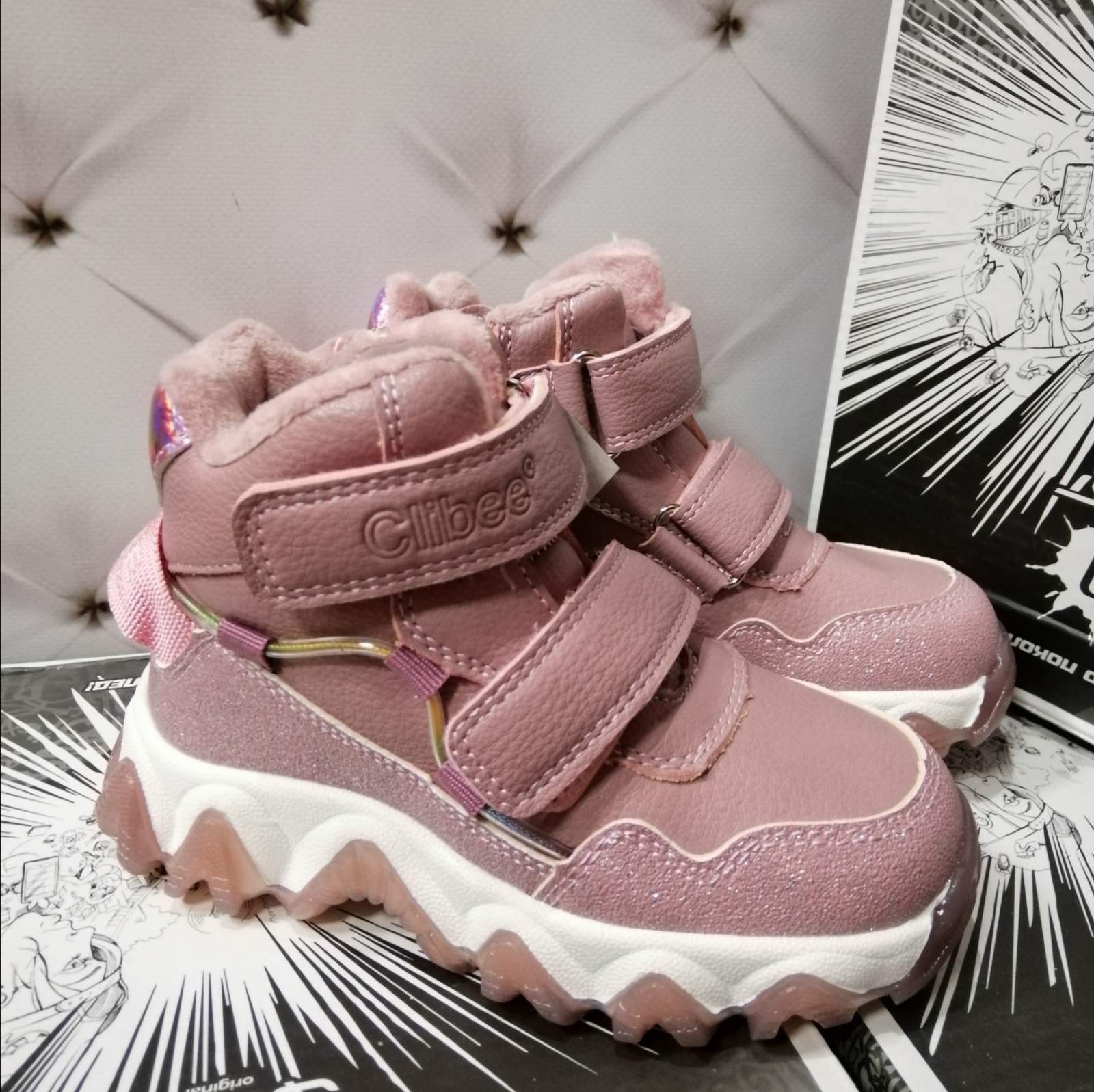 

Зимние ботинки для девочки Clibee 267Н pink розовые р.29-18,8 см